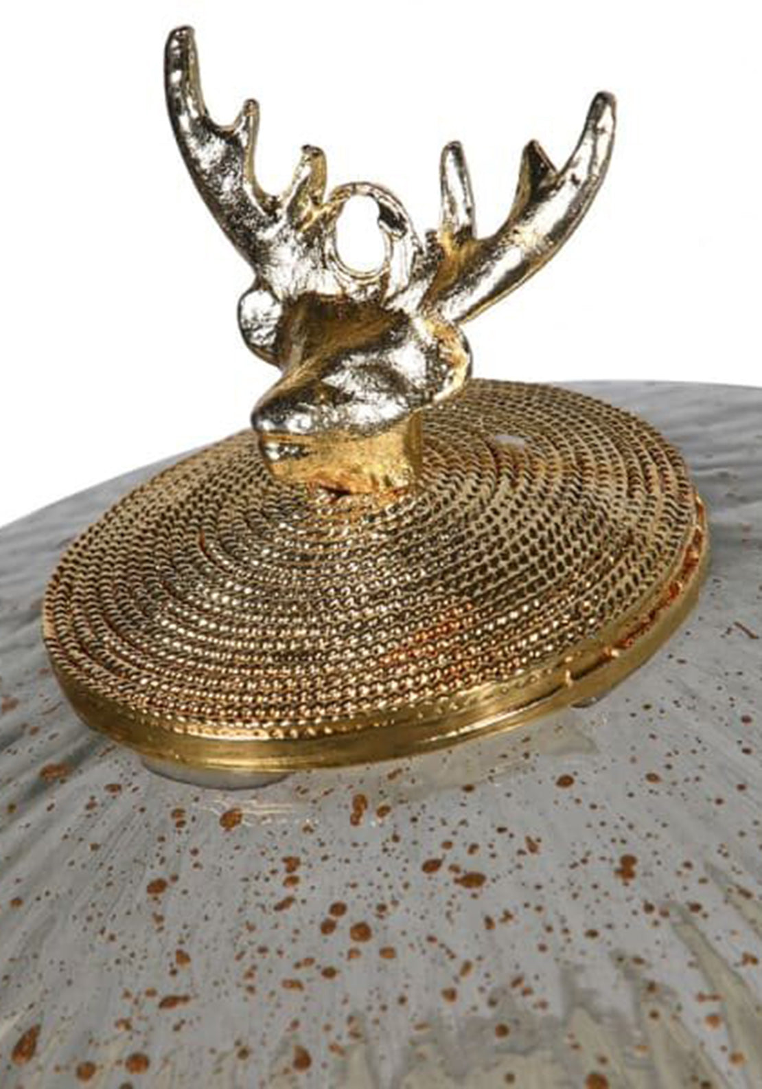 Large Gold Reindeer Candle Pot