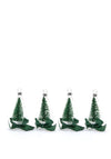 Coach House 4 Piece Name Card Christmas Tree Decorations, Green