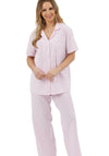 Marlon Stripe Seersucker Pyjama Set, Pink
