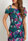 Coco Doll Floral Print Pleated Midi Dress, Green Multi