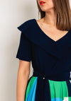 Coco Doll Daya Fit and Flare Midi Dress, Navy