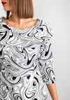 Coco Doll Dolly Swirl Print Midi Dress, Black & White