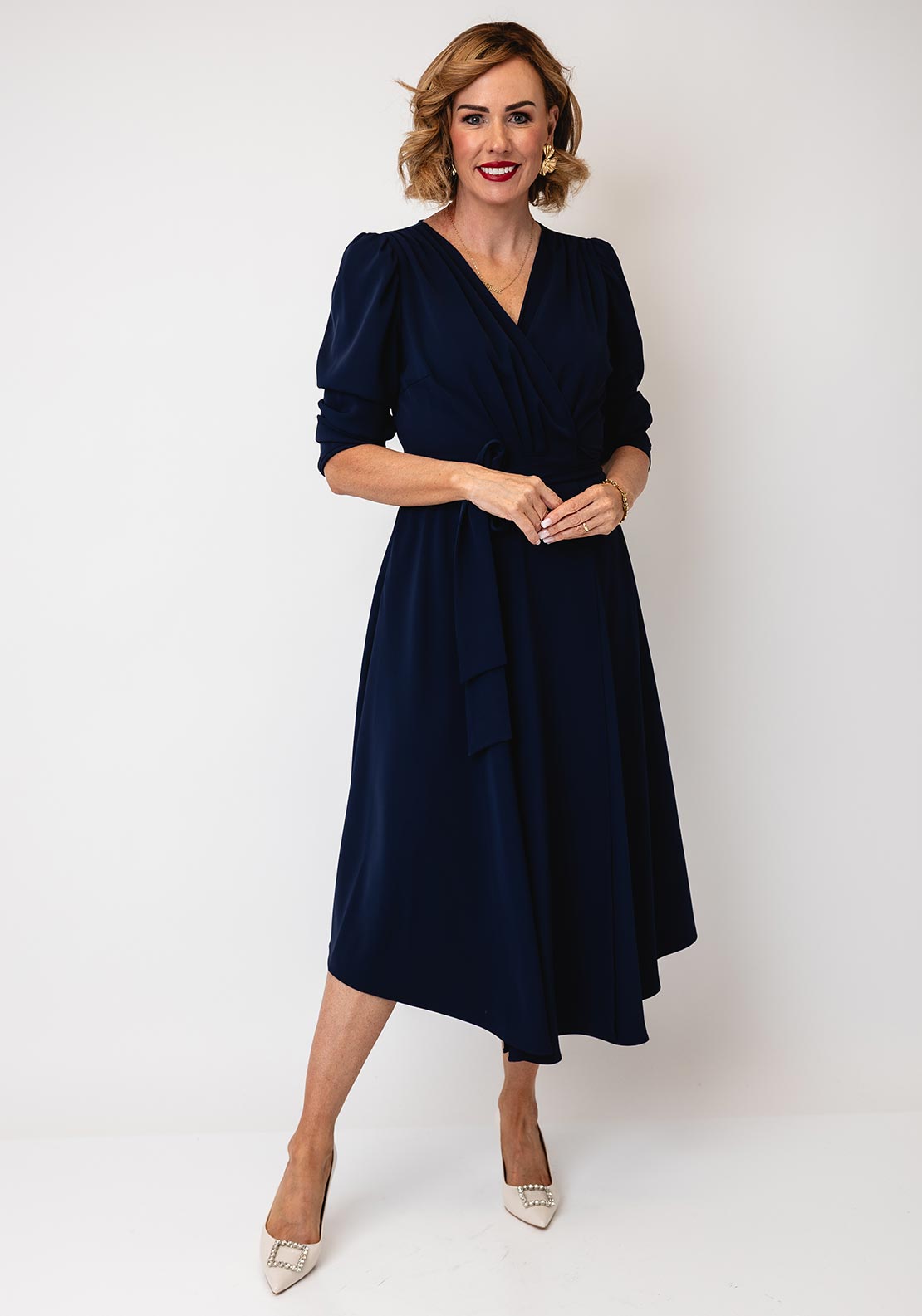 Coco Doll Emo Wrap Dress, Navy