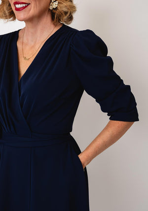 Coco Doll Emo Wrap Dress, Navy