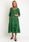 Coco Doll Erin Abstract Print Midi Dress, Green & Black