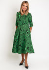 Coco Doll Erin Abstract Print Midi Dress, Green & Black