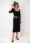 Coco Doll Faye Square Neck Pencil Midi Dress, Black