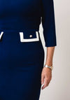 Coco Doll Faye Square Neck Pencil Midi Dress, Navy