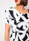 Coco Doll Gia Nala Abstract Print Dress, Black and White