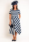 Coco Doll Hara Geometric Stripe Maxi Dress, Navy & White