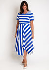Coco Doll Hara Geometric Stripe Maxi Dress, Royal Blue & White