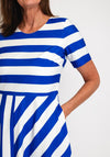 Coco Doll Hara Geometric Stripe Maxi Dress, Royal Blue & White