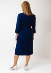 Coco Doll Jazz Belted V Neck Midi Dress, Navy