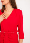 Coco Doll Jazz Belted Aline Dress, Red