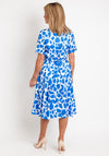 Coco Doll Judy Satin Feel Spot Print Midi Dress, Royal Spot