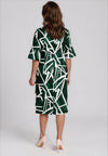 Coco Doll Robi Print Draped Bodice Midi Dress, Green