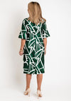 Coco Doll Robi Print Draped Bodice Midi Dress, Green