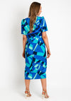 Coco Doll Toya Geometric Print Midi Dress, Royal Blue