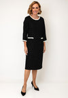 Coco Doll Trim Detail Midi Dress, Black and White