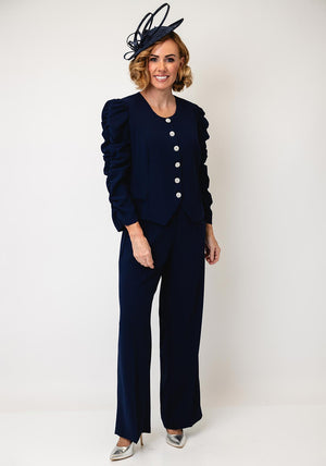 Coco Doll Dune Steph Top and Trousers Co-Ord, Navy