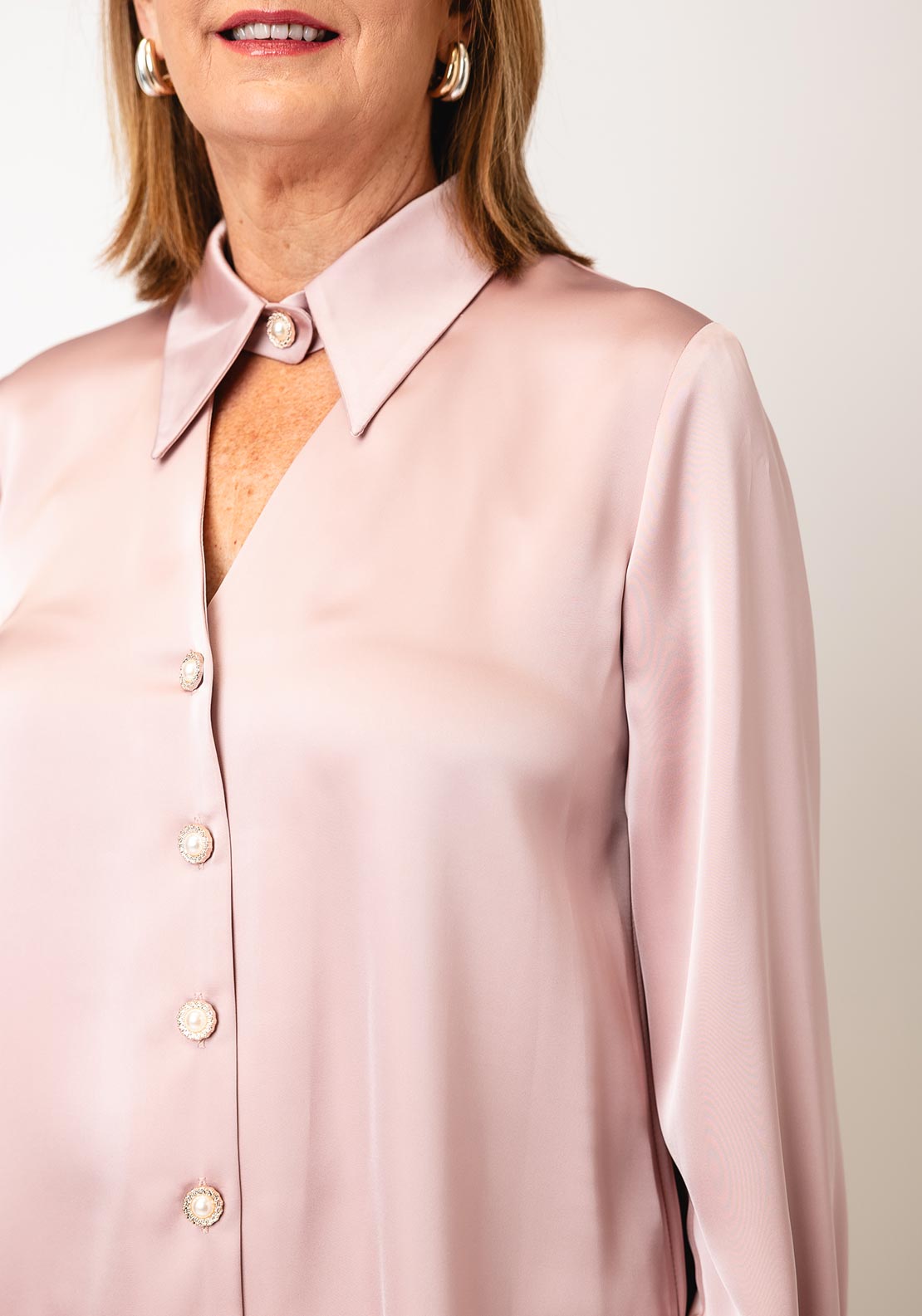 Coco Doll Espa Keyhole Blouse, Blush Pink