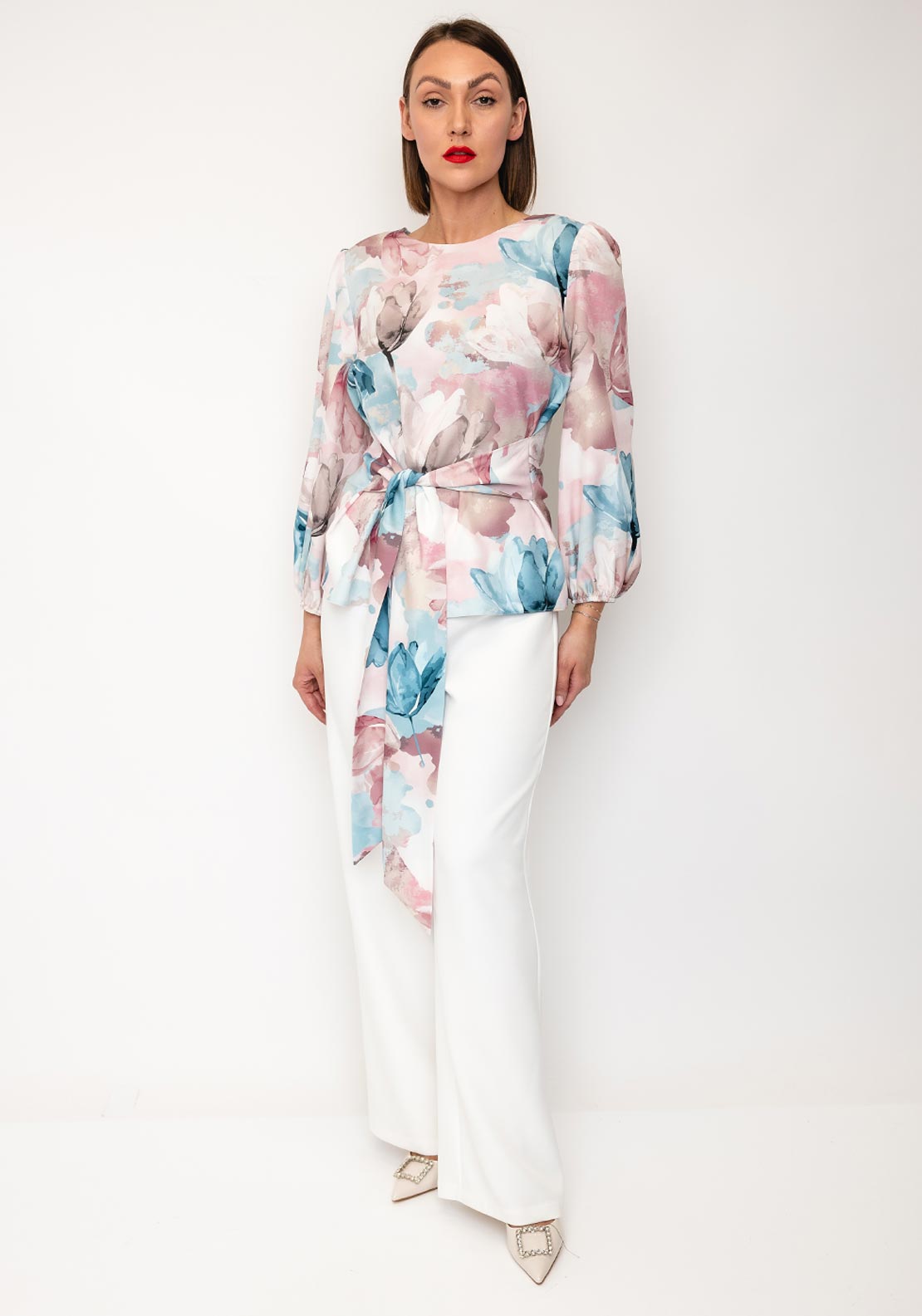 Coco Doll Gem Trim Tribe Floral Tie Detail Two Piece, Pink