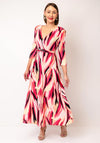 Coco Doll Robeny Abstract V Neck Maxi Dress, Pink