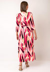 Coco Doll Robeny Abstract V Neck Maxi Dress, Pink