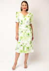 Coco Doll Sydney Floral V Neck Midi Dress, Lime Green