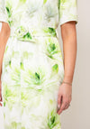 Coco Doll Sydney Floral V Neck Midi Dress, Lime Green