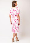 Coco Doll Sydney Floral V Neck Midi Dress, Pink