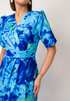 Coco Doll Toya Floral Print Wrap Midi Dress, Blue