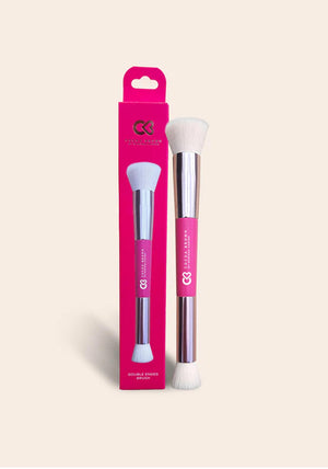 Cocoa Brown Double Ended Makeup Brush, Pink