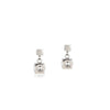 Coeur De Lion Cube Stainless Steel Earrings Silver & Crystal