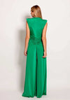Colour Nude India Ruched Wide Leg Jumpsuit, Green