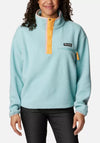 Columbia Womens Helvita™ Cropped Half Zip Snap Fleece, Aqua Haze