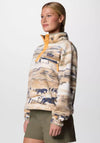 Columbia Womens Helvetia™ II Cropped Print Fleece, Cream Multi