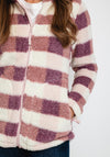 Columbia Womens West Bend™ Full Zip Sherpa Check Jacket, Purple Multi