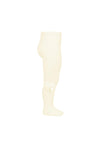Condor Mini Girl Velvet Bow Tights, Cream
