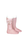 Condor Girls Knee Socks With Side Bow, Pink