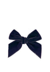 Condor Girl Velvet Alligator Clip, Navy Blue