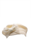 Condor Girl Velvet Bow Beret, Cream
