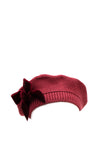 Condor Girl Velvet Bow Beret, Wine