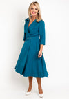 Coco Doll Marci Wrap A-line Dress,Teal