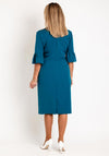 Coco Doll Robi Draped Bodice Midi Dress,Teal