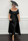 Couture Club Peal Neck Cape Detail Dress, Black