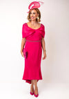 Couture Club Beaded Bow Back Midi Dress, Pink