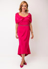Couture Club Beaded Bow Back Midi Dress, Pink
