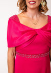 Couture Club Beaded Bow Back Midi Dress, Pink