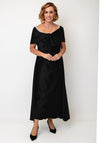 Couture Club Peal Neck Cape Detail Dress, Black